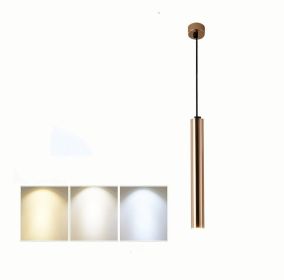 French Gold Long Cylindrical Chandelier (Option: 6x30CM Spotlight)